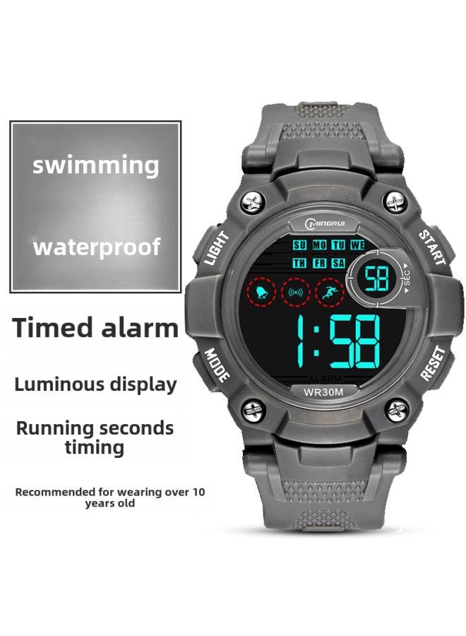 Student Electronic Watch Boys Junior High School Waterproof Anti-fall Multifunctional Sports Boys And Children Luminous Alarm Watch