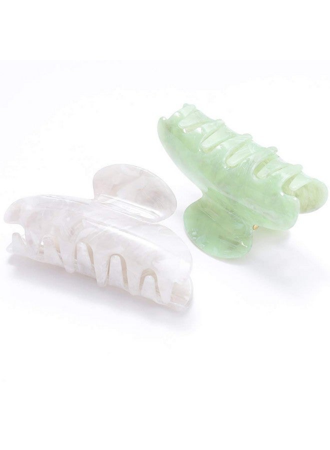 بريني مشابك شعر خضراء متوسطة الحجم غير قابلة للانزلاق إكسسوارات شعر للنساء والفتيات (قطعتان) - Image 1