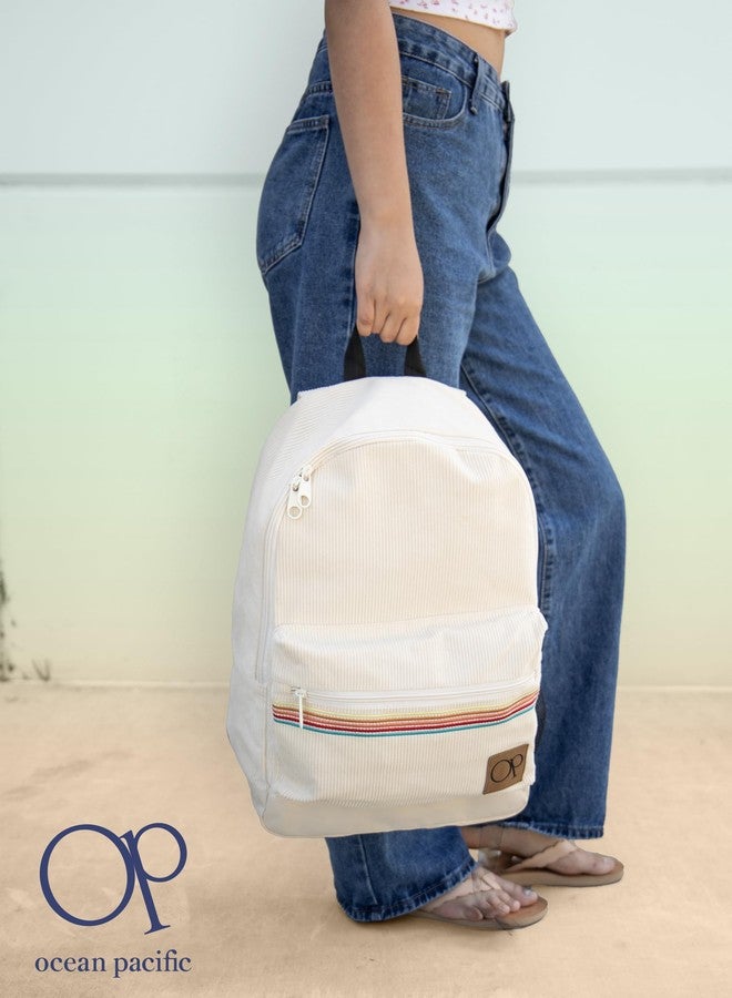Ocean Pacific OG Corduroy Backpack for Travel, Sports, Beach, Work, Casual Daypack for Men Women Fits 15.6 Inch Laptop (Beach) - Image 2