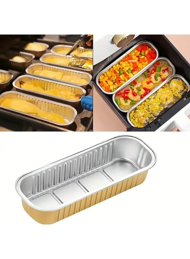 20 Pcs Heavy Duty Aluminum Foil Trays For Air Fryer Rectangular Tins With Non Stick Surface Heat Resistant Easy Clean For Home Baking Camping Parties And Birthday Decorations - Image 1