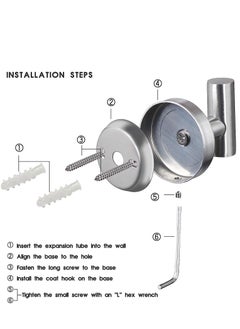 KASTWAVE Wall Towel Hooks Coat Hook Bathroom Robe 304 Stainless Steel Heavy Duty Door Hanger Towel Robe Clothes Cabinet Closet Sponges Hook Bathroom Bedroom Kitchen Hotel Pool 4 Packs (Silver)  - Image 2
