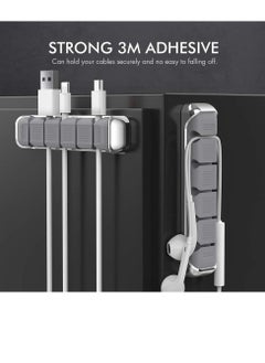 KASTWAVE Cord Organizer, Cable Organizer Holder 5 Slots Desktop Cord Wire Clips Keeper for Organizing USB Cable/Power Cord/Wire Home Office and Car (Grey)  - Image 3