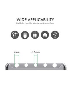 KASTWAVE Cord Organizer, Cable Organizer Holder 5 Slots Desktop Cord Wire Clips Keeper for Organizing USB Cable/Power Cord/Wire Home Office and Car (Grey)  - Image 2