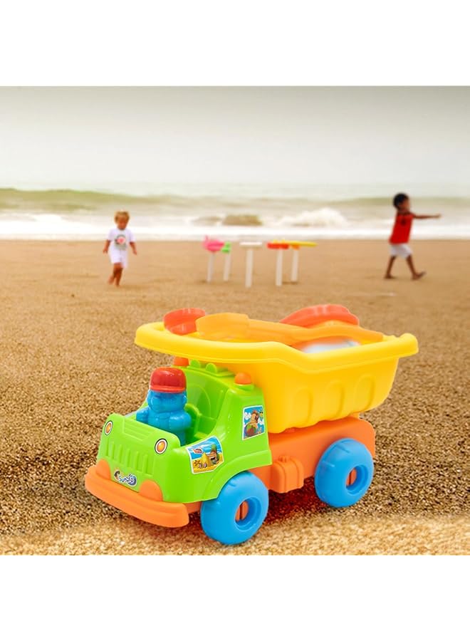 IToys Kids Dump Truck Beach Tools Toy Colourful Plastic Construction Vehicle 32 X 16 X 17 Cm Beach Accessories Beach Tools For Boys And Girls. - Image 1