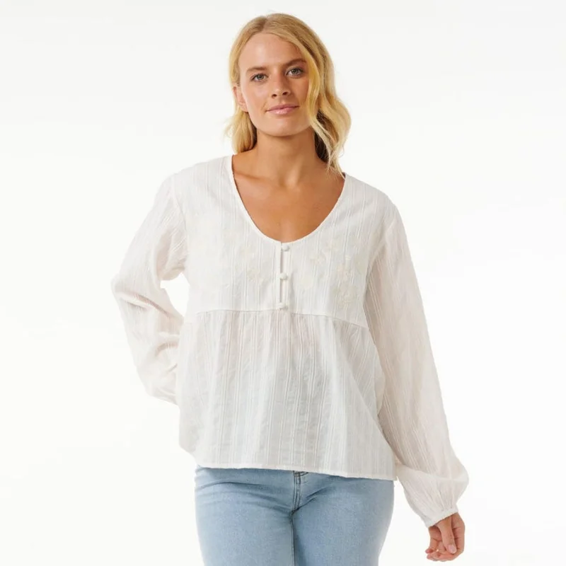 RIP CURL Soleil Embroidered Long Sleeve Top - Women