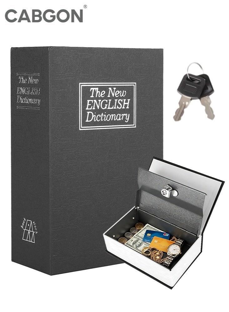 CABGON Diversion Book Safe with Key, Hidden Book Locker Safe, Metal Book Locker Box for Valuables - Image 1