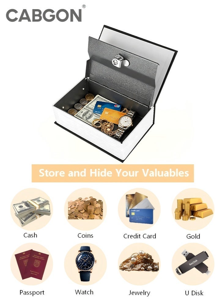 CABGON Diversion Book Safe with Key, Hidden Book Locker Safe, Metal Book Locker Box for Valuables - Image 3
