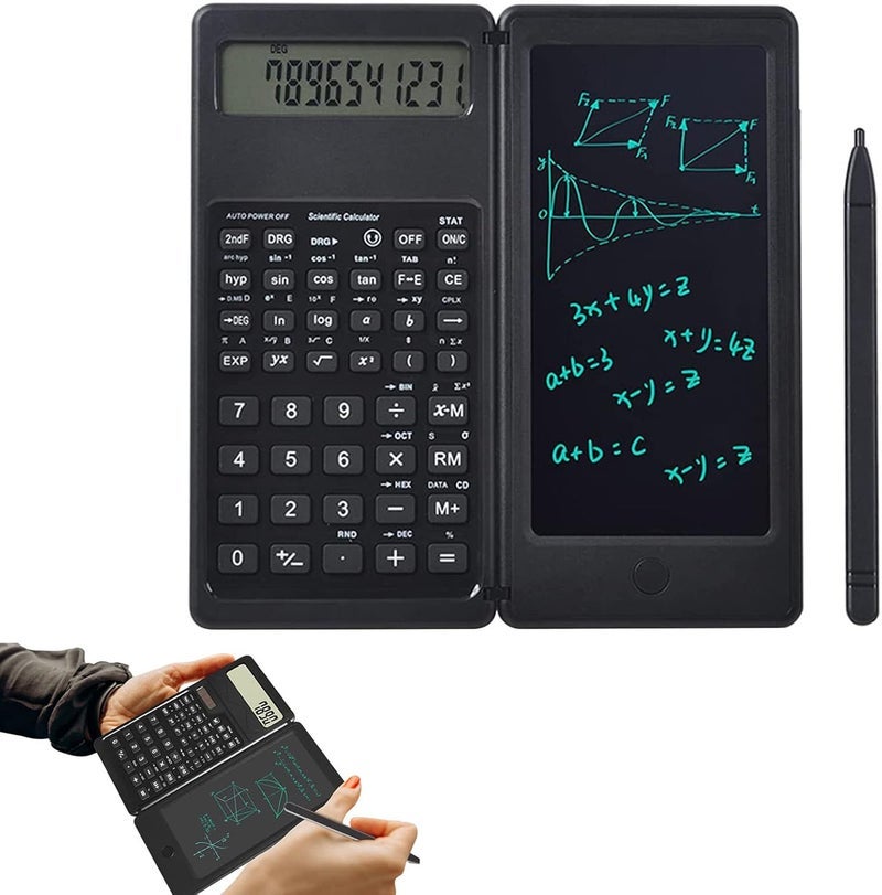 klarako Foldable Digital Drawing Pad Calculator with Stylus - [New-Version] Portable Erasable Tablet Digits Drawing Pad 12 Digits Display - Household Desktop Calculator Button (S9 Battery) - Image 1