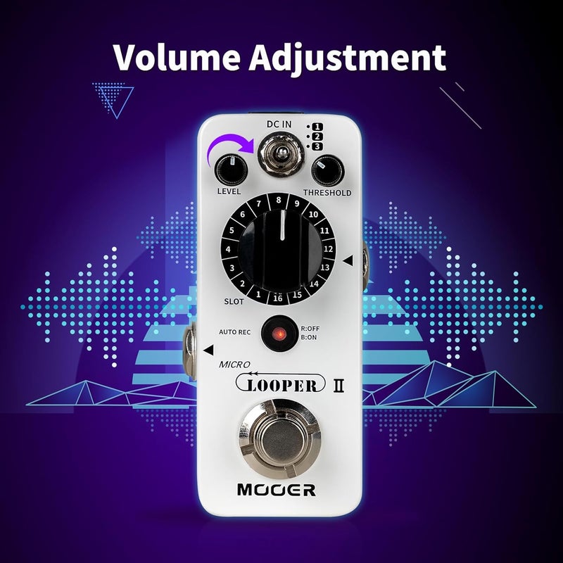 Mooer Micro Looper II Guitar Loop Pedal With 480 Minutes Recording, AUTO REC Function, 3 Saving Banks and 16 Slots Per Bank - Image 2