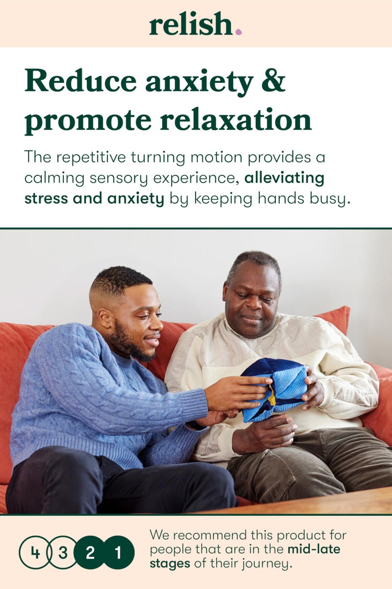 Relish - Tactile Turn Dementia Sensory Activity, Fidget Toy for Alzheimer's & Dementia, Mid to Late Stages, Soft Comfort Product with Contrasting Colors & Textures - Image 2