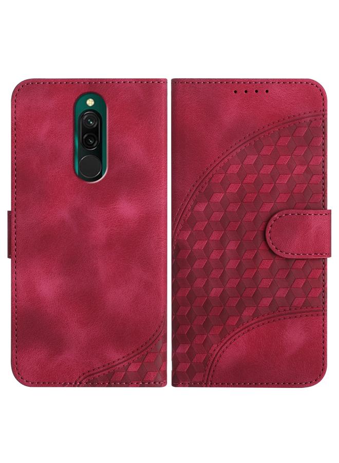 Case For Xiaomi Redmi 8 YX0060 Elephant Head Embossed Phone Leather Case with Lanyard