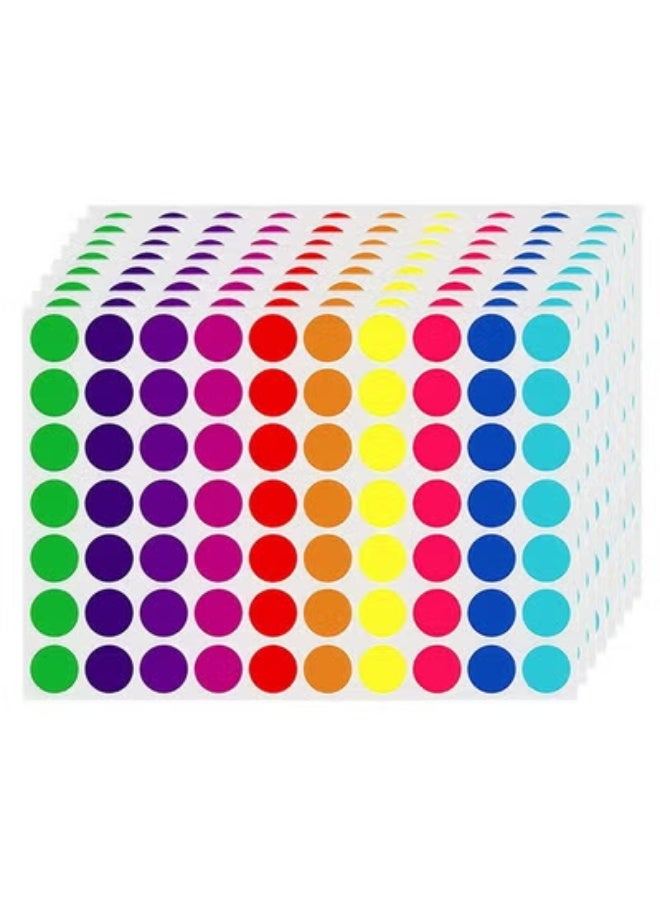 fantasize 1260Pcs Coloured Dot Stickers Round Sticker Coded Label Sticker, Self-Adhesive Coding Circle Dot Stickers, 0.75 inches Round Colored Label Stickers for School Item Classification - Image 1