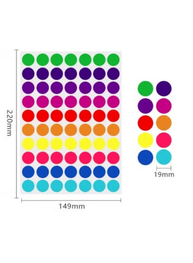 fantasize 1260Pcs Coloured Dot Stickers Round Sticker Coded Label Sticker, Self-Adhesive Coding Circle Dot Stickers, 0.75 inches Round Colored Label Stickers for School Item Classification - Image 4