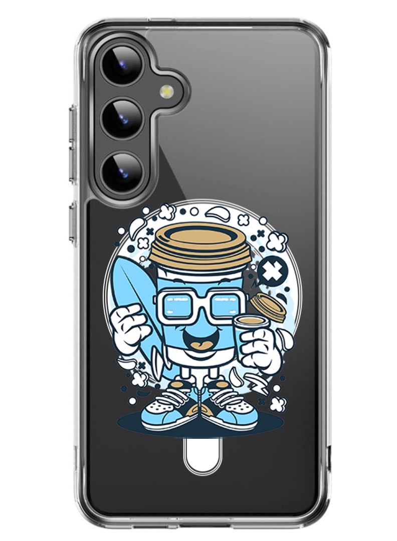 Theodor Magnetic Case for Samsung Galaxy S24 Plus 6.7-inch Compatible with MagSafe Wireless Charging, Shockproof Phone Bumper Cover Coffee can copy - Image 1