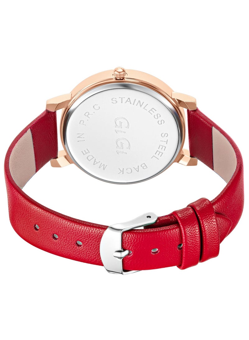 جيجي ساعة يد نسائية من جيجي انالوج بسوار جلدي وكريستال - Image 3