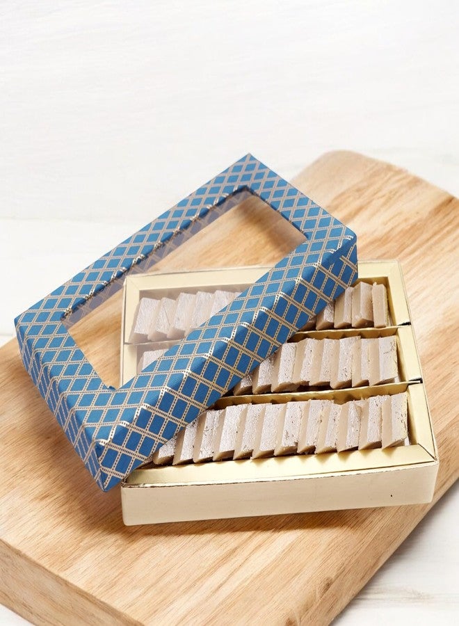 Jaiccha Ghasitaram Gifts Jaiccha Mini Kaju Katli Blue Box |Sweet Gift Pack|Diwali Sweet|Indian Mithai|Diwali Gift Box|Kaju Katli - Image 4