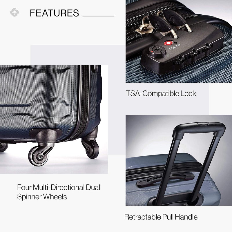 Samsonite Omni PC Hardside Expandable Luggage with Spinner Wheels, Teal, Checked-Large 28-Inch - Image 3