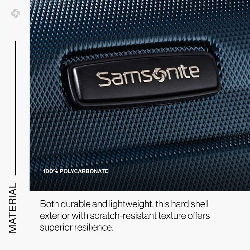 Samsonite Omni PC Hardside Expandable Luggage with Spinner Wheels, Teal, Checked-Large 28-Inch - Image 4