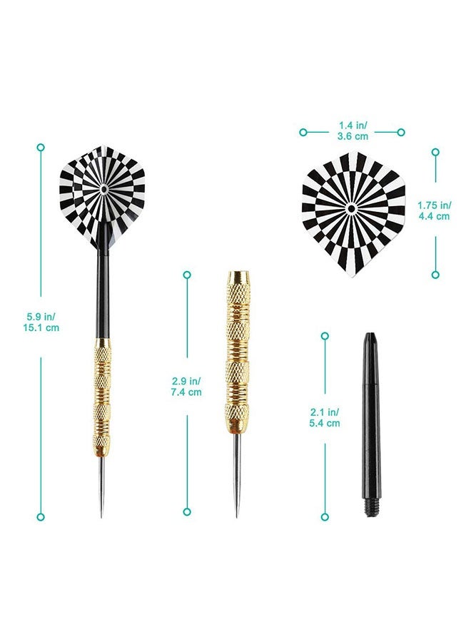 عربست سهام برؤوس فولاذية، سهام معدنية احترافية، مجموعة سهام برؤوس معدنية، سهام معدنية للوحة رمي السهام، 18 قطعة - Image 5