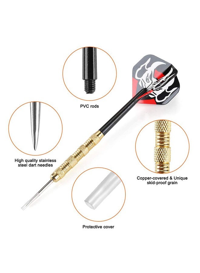 عربست سهام برؤوس فولاذية، سهام معدنية احترافية، مجموعة سهام برؤوس معدنية، سهام معدنية للوحة رمي السهام، 18 قطعة - Image 3