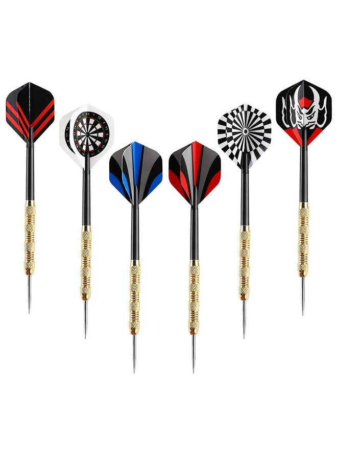 عربست سهام برؤوس فولاذية، سهام معدنية احترافية، مجموعة سهام برؤوس معدنية، سهام معدنية للوحة رمي السهام، 18 قطعة - Image 2