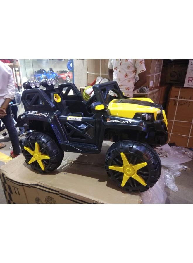 Jeep Yellow Kids Toy Car with Rechargeable Battery Operated Ride On - Image 2