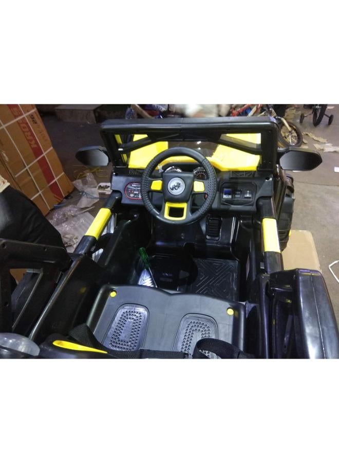 Jeep Yellow Kids Toy Car with Rechargeable Battery Operated Ride On - Image 3