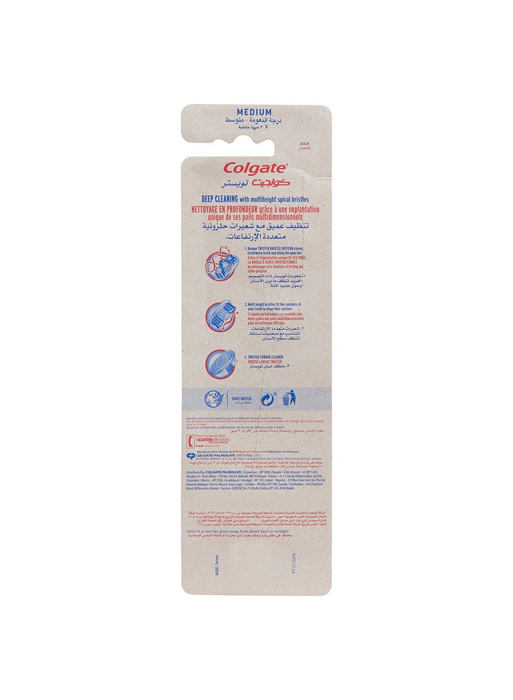 Buy Colgate Twister With Caps Medium Toothbrush Online | 15 Minutes ...