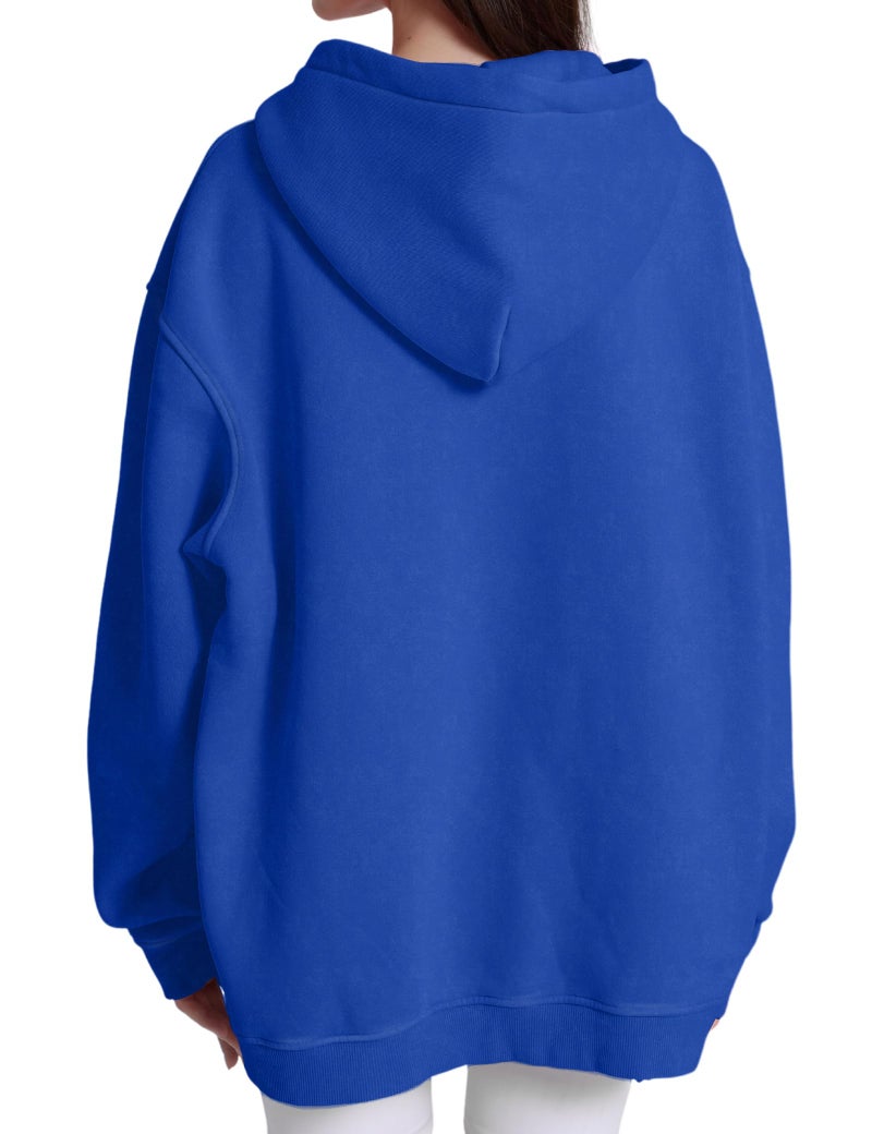 Dnzzs Acid Wash Hoodie for Womens Pullover Oversized Women's Fashion Bright Blue Hoodies & Sweatshirts Vintage Sweatshirt Heavyweight - Image 3