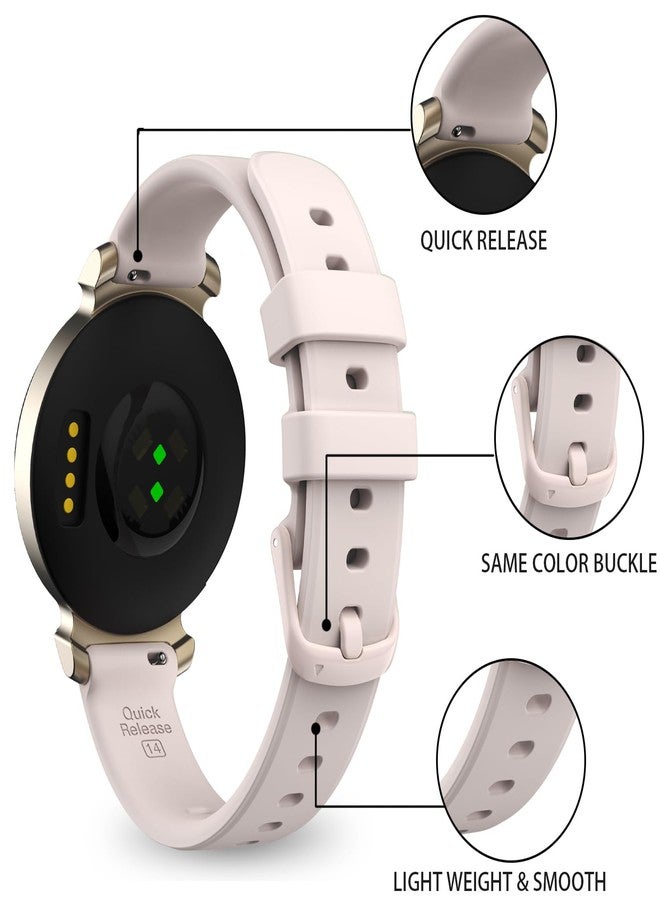 NOOETAH Sport Silicone Band Replacement Strap Compatible for Garmin Lily 2 Smart Watch (Cherry Blossom Powder) - Image 2