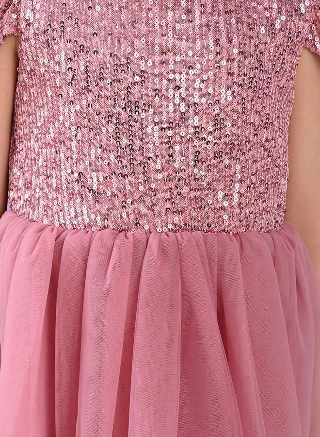 LILPICKS Sequin Bodice Tulle Dress