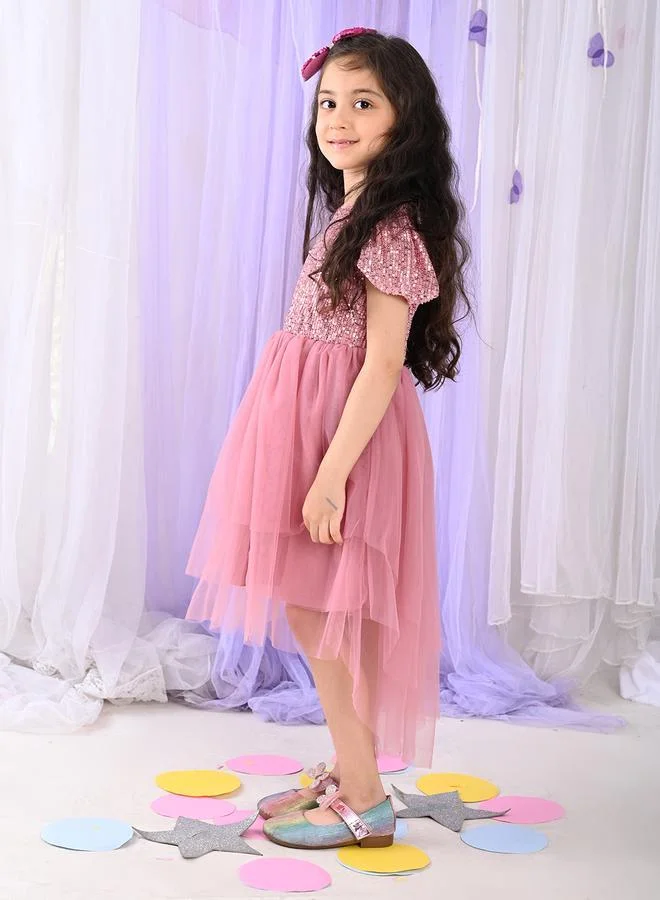 LILPICKS Sequin Bodice Tulle Dress