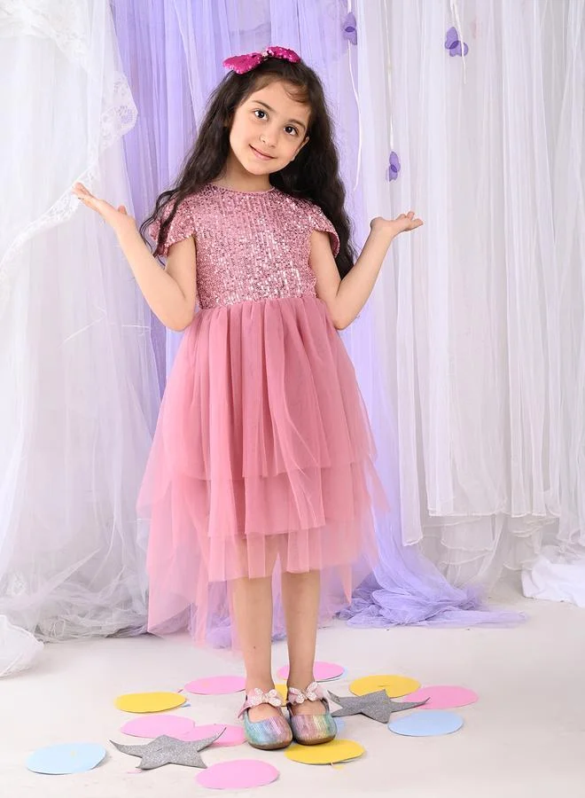 ليل بيكس فستان تول بصديري مرصع بالترتر