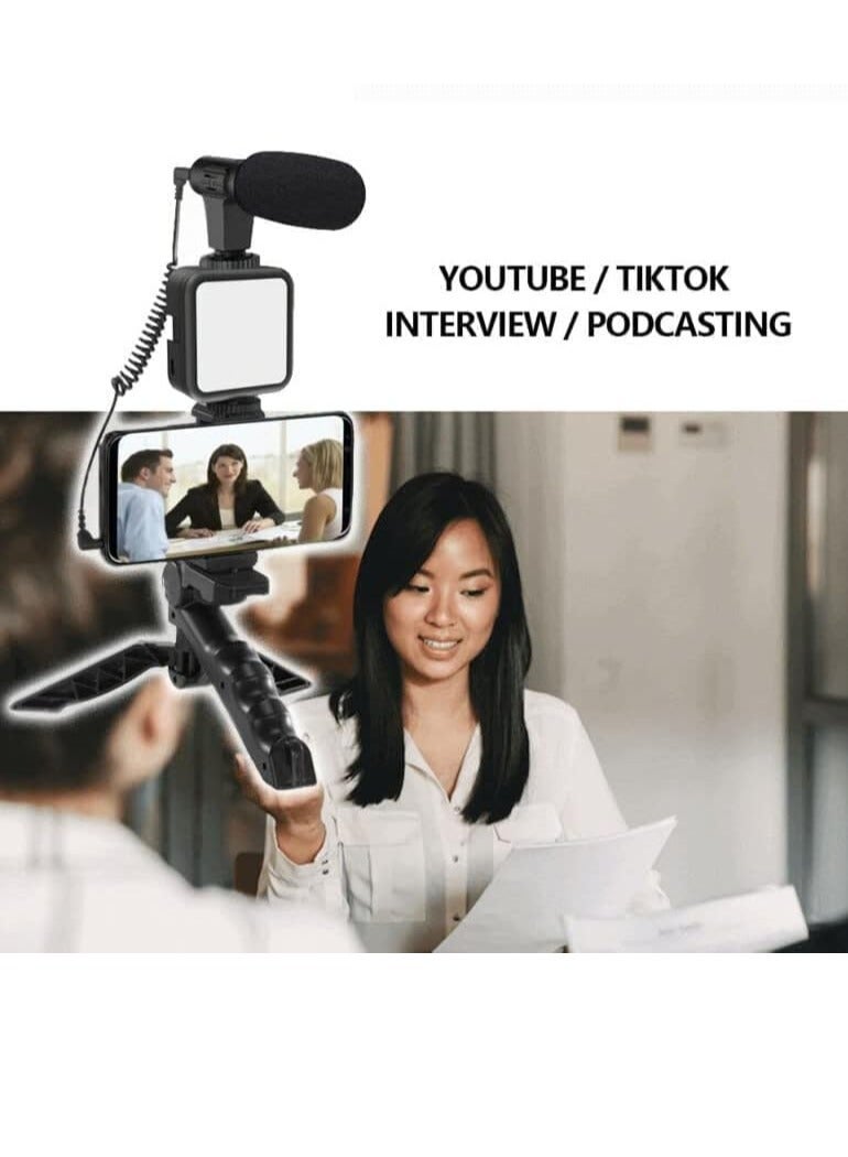 ELTRAZONE Smartphone & Camera Vlogging Studio Kits Video Shooting Photography Suit with Microphone LED Fill Light Mini Tripod - Image 2