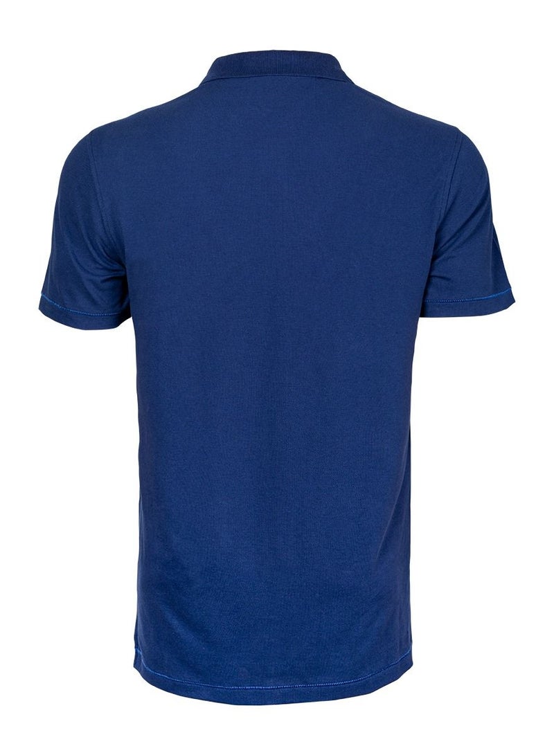 Anemoss Marine Navy Blue Men's Polo Collar T-Shirt Small - Image 3