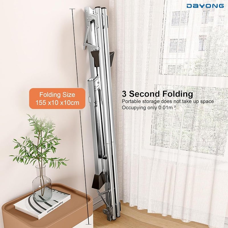 DAYONG Clothes Drying Rack, Foldable Portable Clothing Drying Rack,Heavy Duty Stainless Steel Laundry Dryer Rack For Indoor Outdoor (B-94.5 Inch/240cm) - Image 4