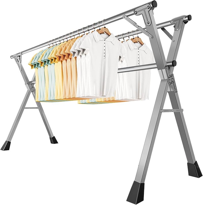 DAYONG Clothes Drying Rack, Foldable Portable Clothing Drying Rack,Heavy Duty Stainless Steel Laundry Dryer Rack For Indoor Outdoor (B-94.5 Inch/240cm) - Image 1