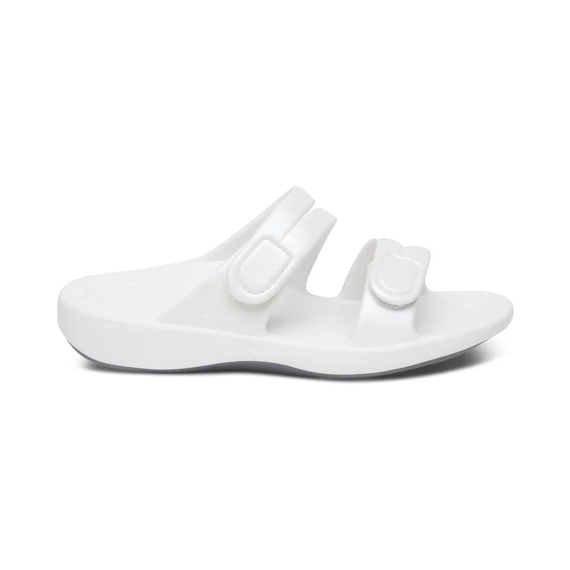 aetrex Janey Sport Slides White