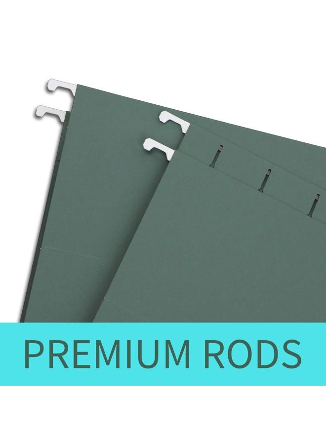 HERKKA Extra Capacity Hanging File Folders, 30 Pack Reinforced Letter Size Hanging Folders with Heavy Duty 0 Inch Expansion, Designed for Bulky Files, Green - Image 4