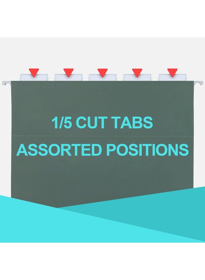HERKKA Extra Capacity Hanging File Folders, 30 Pack Reinforced Letter Size Hanging Folders with Heavy Duty 0 Inch Expansion, Designed for Bulky Files, Green - Image 5