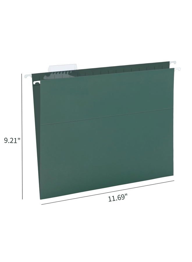 HERKKA Extra Capacity Hanging File Folders, 30 Pack Reinforced Letter Size Hanging Folders with Heavy Duty 0 Inch Expansion, Designed for Bulky Files, Green - Image 2