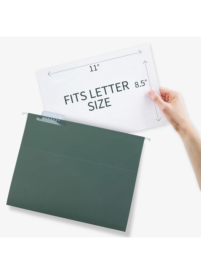 HERKKA Extra Capacity Hanging File Folders, 30 Pack Reinforced Letter Size Hanging Folders with Heavy Duty 0 Inch Expansion, Designed for Bulky Files, Green - Image 3