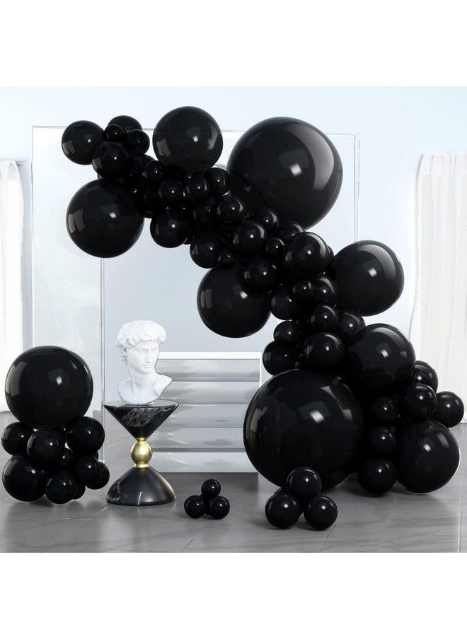 PartyWoo Black Balloons 100 Pcs Black Balloons Different Sizes Pack Of 36 Inch 18 Inch 12 Inch 10 Inch 5 Inch For Balloon Garland Or Balloon Arch As Retirement Party Decorations Birthday Decorations  - Image 1