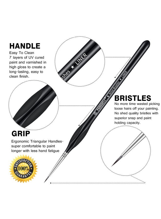 باندافلاي مجموعة فرش الرسم التفصيلية من باندافلاي، 15 فرشاة صغيرة للرسم التفصيلي والفني - أكريليك، زيت، ألوان مائية، ورسم حسب الرقم، نماذج، وجه، أظافر، حرف يدوية، لعبة وارهامر 40 ك - Image 2