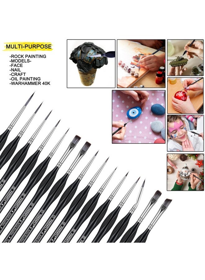 باندافلاي مجموعة فرش الرسم التفصيلية من باندافلاي، 15 فرشاة صغيرة للرسم التفصيلي والفني - أكريليك، زيت، ألوان مائية، ورسم حسب الرقم، نماذج، وجه، أظافر، حرف يدوية، لعبة وارهامر 40 ك - Image 5