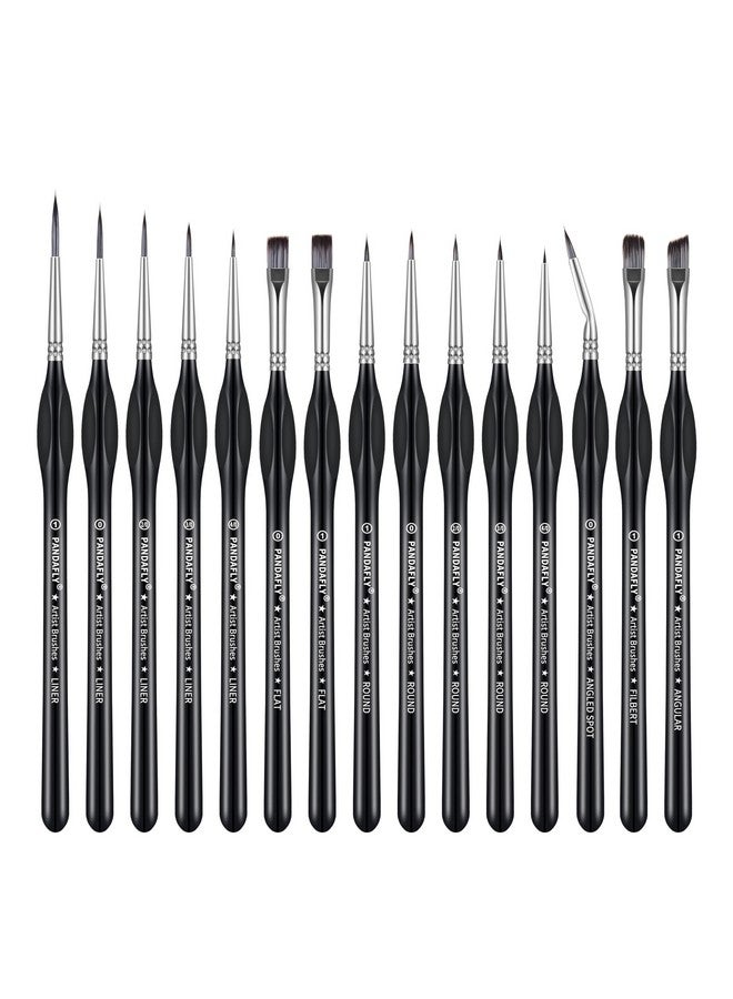 باندافلاي مجموعة فرش الرسم التفصيلية من باندافلاي، 15 فرشاة صغيرة للرسم التفصيلي والفني - أكريليك، زيت، ألوان مائية، ورسم حسب الرقم، نماذج، وجه، أظافر، حرف يدوية، لعبة وارهامر 40 ك - Image 1