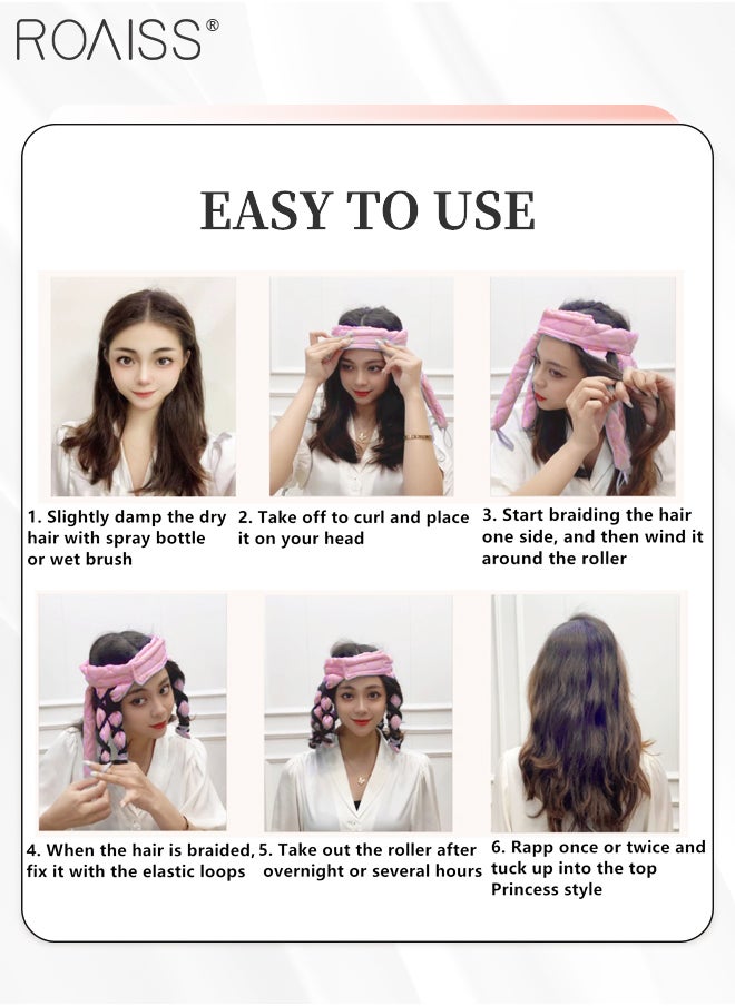 Heatless Octopus Hair Curler, Overnight Curling Adjustable Headband with 8 Curling Rods, No Heat Satin Curlers to Sleep in for Long and Short Hair, Pink - pzsku/Z86CDC6039F8703EAB231Z/45/_/1705628505/30ee0906-a4ae-4de0-aae3-029fd18e38d1