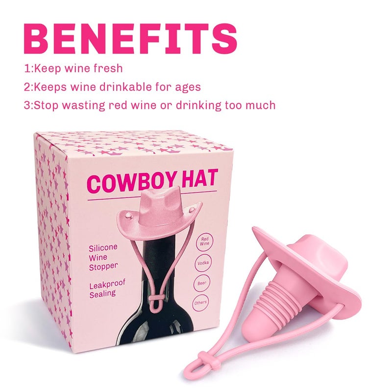 Pandahero Cowgirl Hat Silicone Wine Stoppers,Valentines Day Gifts for Her,Kitchen Gadgets Gifts for Women,Birthday Gifts for Women - Image 4