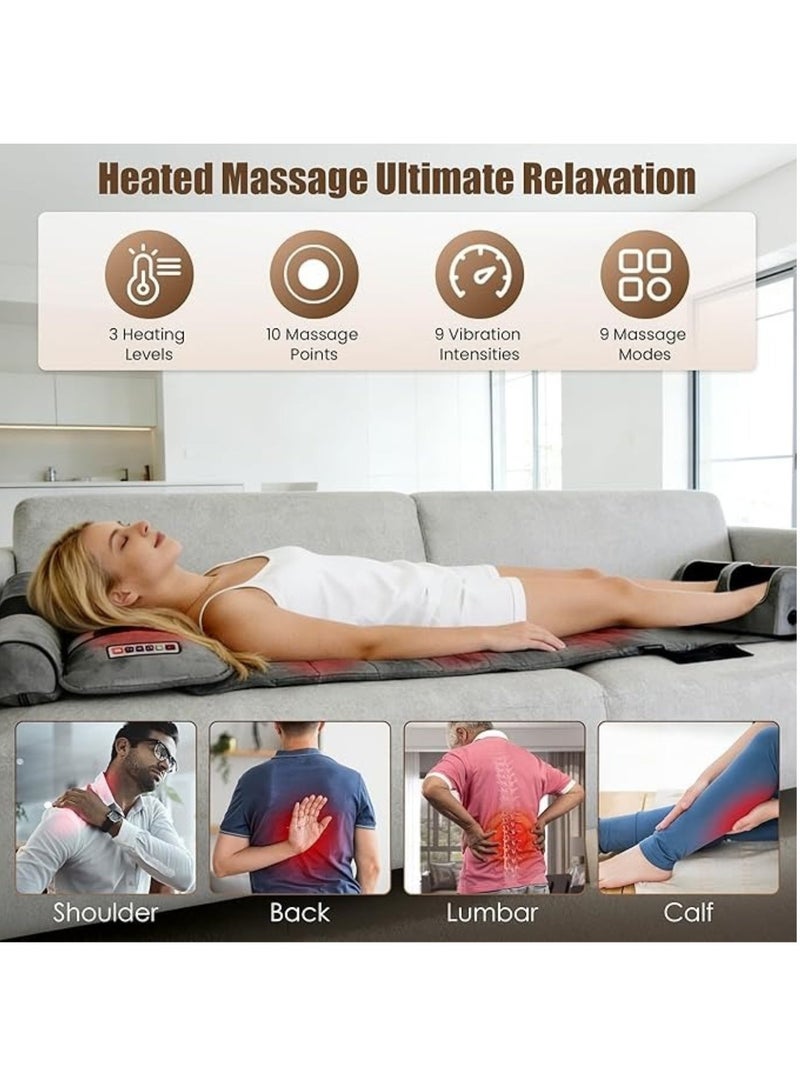 بيج ماكس جهاز تدليك كهربائي كامل الجسم قابل للطي | وسادة تدليك بالاهتزاز للظهر والعنق والقدم ودعم أسفل الظهر – مرتبة وسادة مع مؤقت وشدة قابلة للتعديل للاستخدام المنزلي أو المكتبي (أزرق فاتح، فخم) - Image 2
