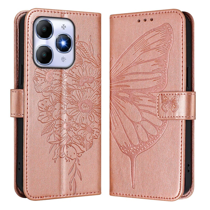 erorex For itel A90 4G Embossed  Leather Phone Case(Rose Gold) - Image 2